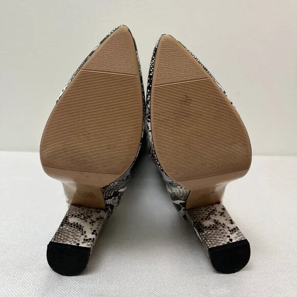 WetKiss PU Faux Snakeskin Pointed Toe Chunky Heel Side Zip Knee High Boot 9.5 - Picture 6 of 12